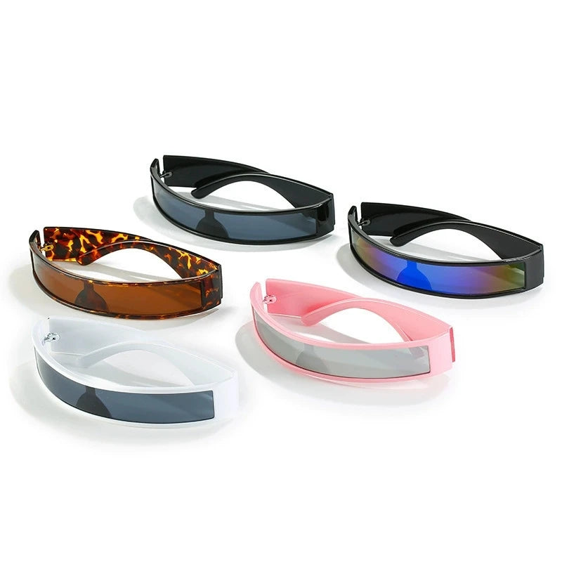 Future Technology Star Style Sonnenbrille für Männer und Frauen, Form umwickelbare Punk-Sonnenbrille mit schmalem Rahmen