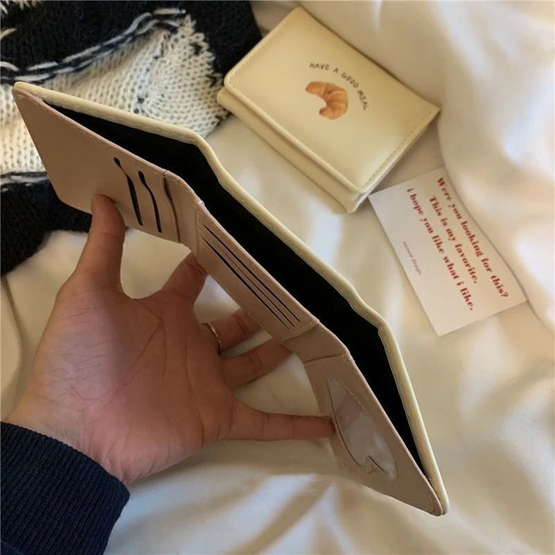 Neue Butter Toast Brieftasche Ins Nette Milch Gelb Kurze Brieftasche Koreanische Version Cartoon Student Geldbörse Für Frau Schlüssel Lagerung Geldbörse