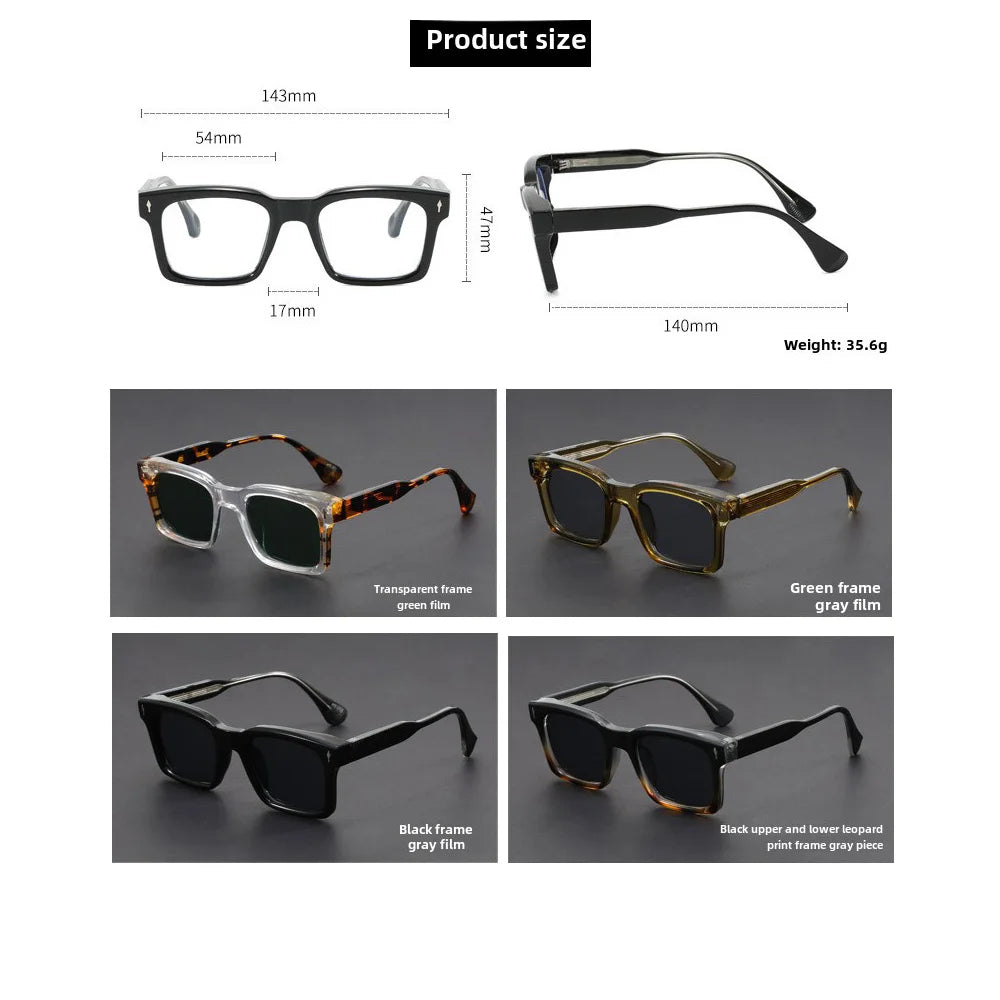 Sonnenbrille Mann Polarisierte Sonnenbrille Frau Luxus Marke Vintage Acetat Rahmen Grün Fahrer Brille