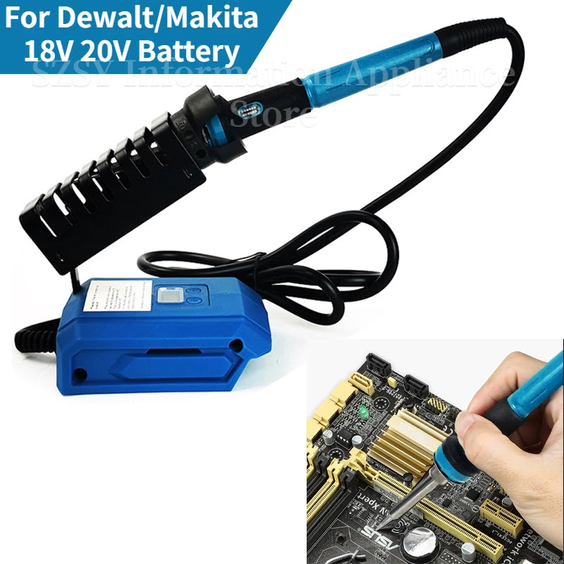Tragbarer 60 W elektrischer Lötkolben für Makita/Dewalt 20 V Akku-Schweißgerät mit Ständer, 936 Spitze, Schweißreparatur, schnelle Erwärmung