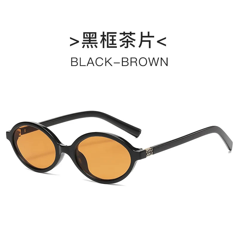 Ins 2025 Luxus Designer UV400 Sonnenbrille Frauen Männer Neue Trendy Oval Sonnenbrille Damen Vintage Kleine Runde Gafas De Sol