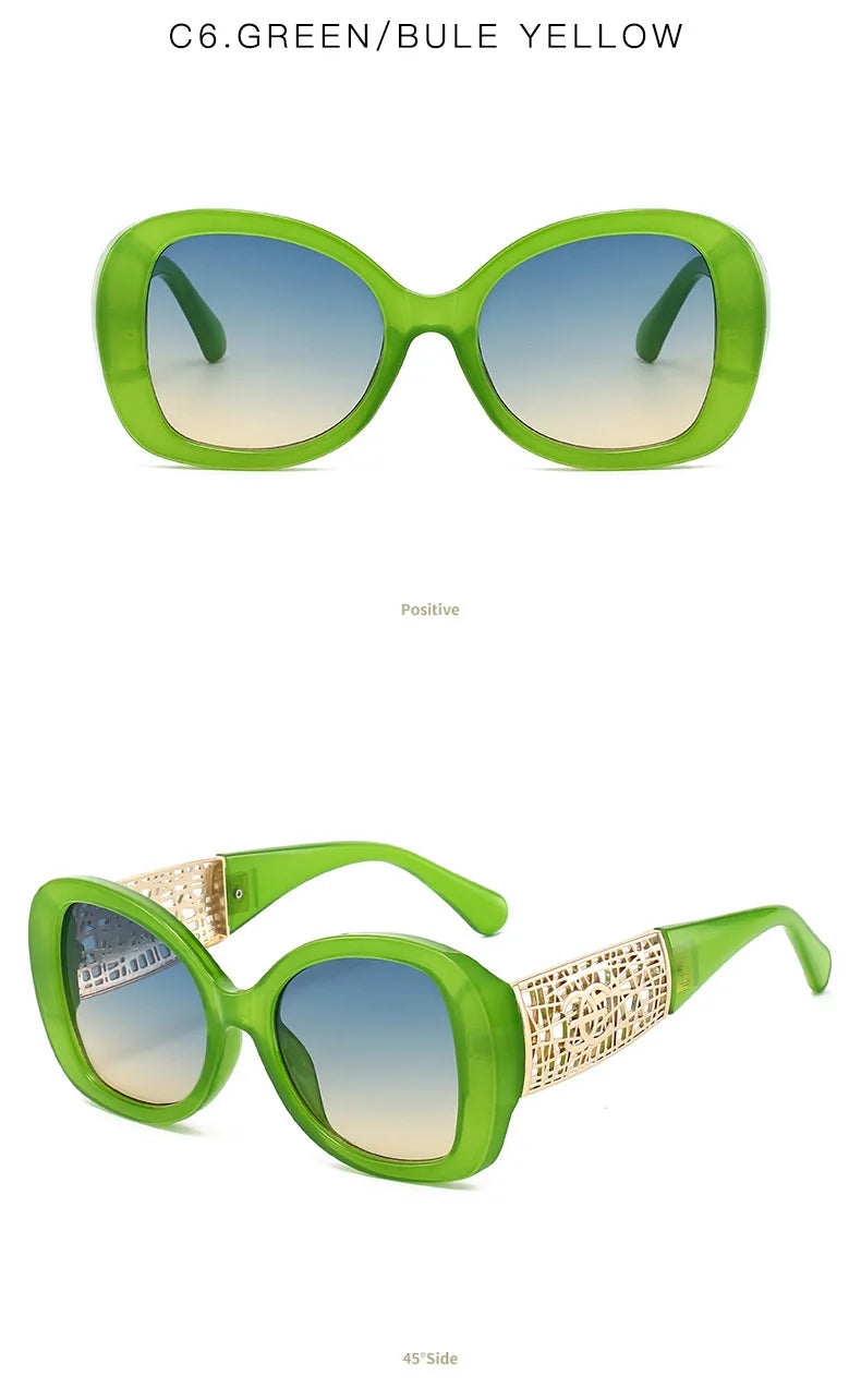 Vintage Luxus Designer Quadrat Sonnenbrille Für Frauen Männer Mode Übergroßen Retro Sonnenbrille Im Freien Fahren Retro Schatten UV400