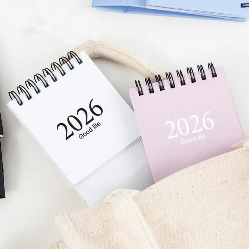 【MAX-55】Mini-Tischkalender 2026, kleiner Stand-Flip-Wochenkalender, kreativer Spulenkalender, Planer für die tägliche Zeitplanplanung