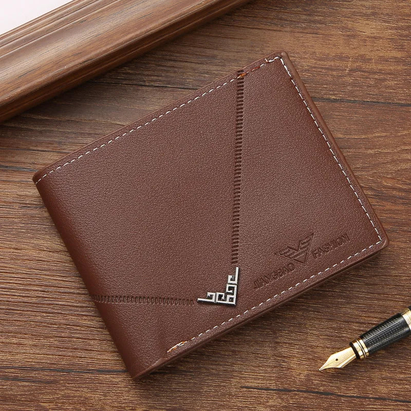 Männer Slim Geld Clip Brieftasche Kreditkarte ID Halter Casual Männlich Leder Kurze Multi-kartenhalter Geldbörsen Geschäftsmann Bifold Brieftasche