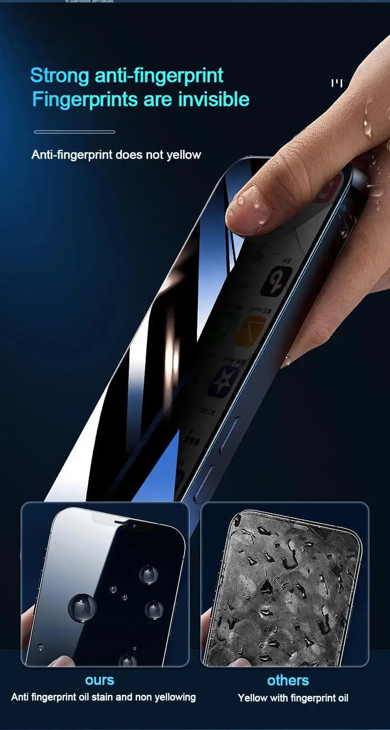 3er-Set Anti-Spionage-Glas für iPhone 17 16 15 14 13 12 11 Pro Max Sichtschutz-Displayschutzfolie für iPhone 13 Mini 14 Plus 14 Pro Glas 15 16e