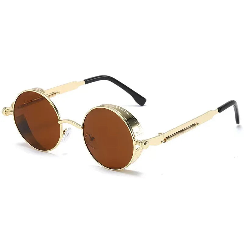 Runde Sonnenbrille Mann Gothic Steampunk Sonnenbrille für Frauen Marke Designer Vintage Mode Metall Shades Brillen Gafas De Sol