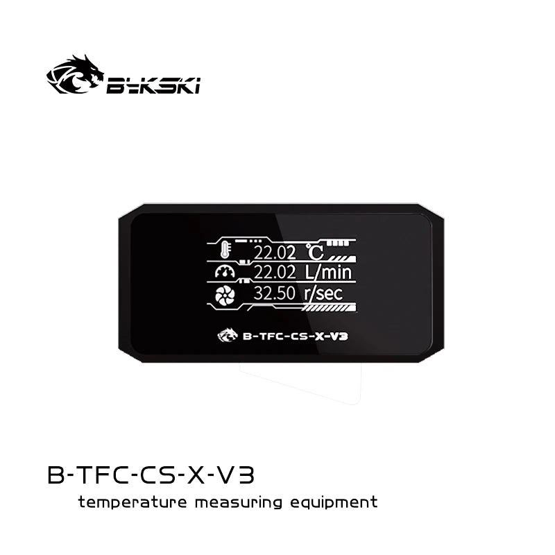 Bykski B-TFC-CS-X-V3 Thermometer Wasserkühlsystem Monitor Durchflussmesser Undicht Pumpe Geschwindigkeit Alarm Drehzahl Temperatur
