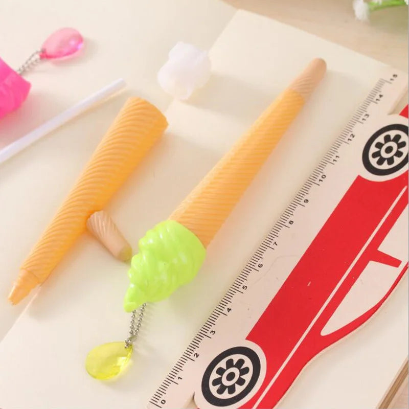 6-teiliger süßer Eiscreme-Strass-Süßigkeits-Gelstift für Schreibwaren