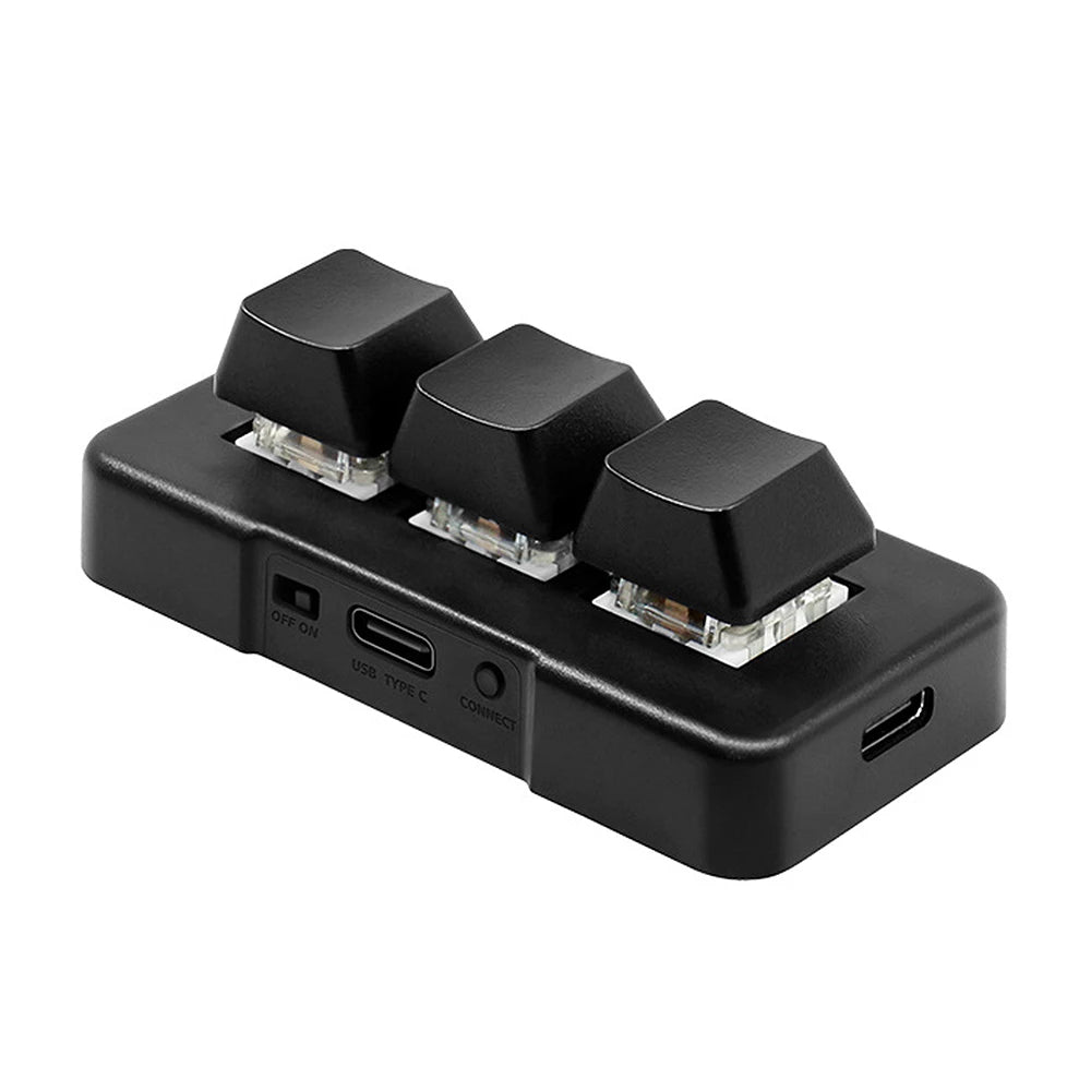 Mk321bt 3-Tasten Mini-Tastatur mit mechanischem blauen Schalter USB BT Dual-Mode-Verbindung für Office-Spiel Multimedia
