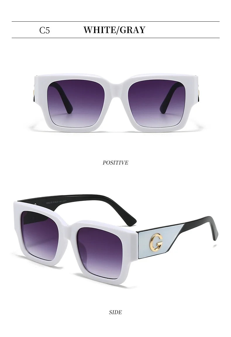 Luxusmarke G Fashion Sonnenbrillen für Damen und Herren, europäische und amerikanische stilvolle quadratische Designer-Brillen, Unisex-Brillen, UV400