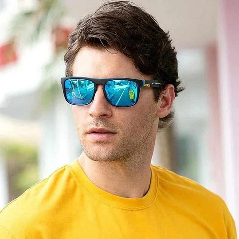 Klassische quadratische polarisierte Unisex-Outdoor-Sport-Sonnenbrille zum Angeln, Jagen, Radfahren, Fahren, Bergsteigen, UV400, blendfrei