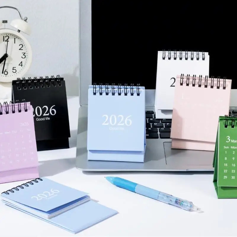 【MAX-55】Mini-Tischkalender 2026, kleiner Stand-Flip-Wochenkalender, kreativer Spulenkalender, Planer für die tägliche Zeitplanplanung