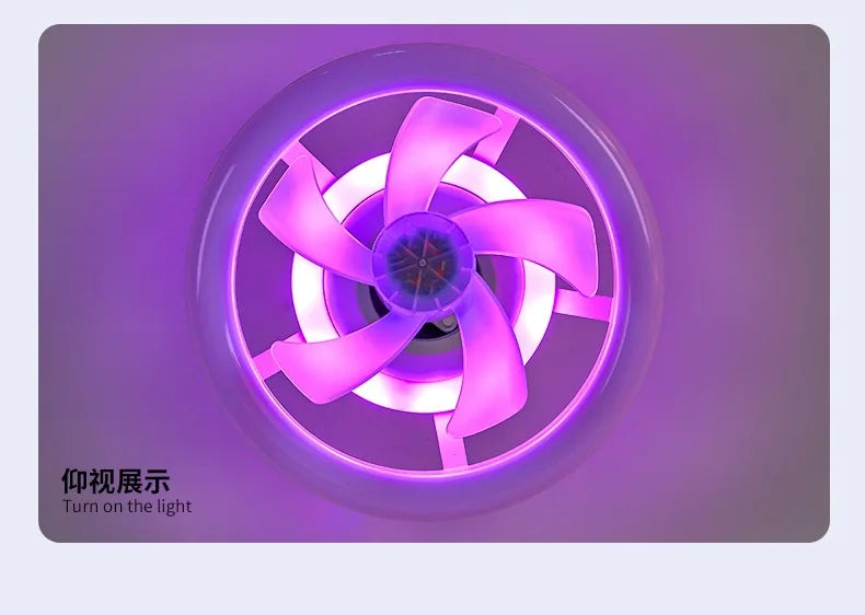 Neueste 360 ° bewegliche Kopf Decken ventilatoren Licht e27 LED-Fernbedienung RGB dreistufige Wind geschwindigkeit Wohnzimmer Esszimmer Schlafzimmer heiß
