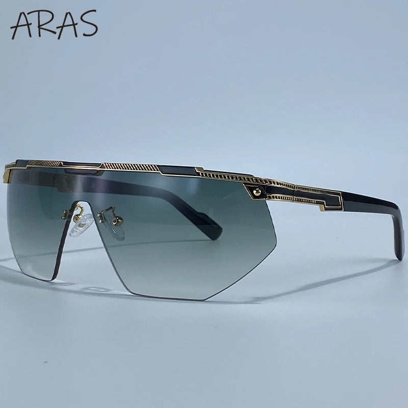 Übergroße Sport-Wrap-Around-Sonnenbrille für Damen 2026 – Luxusmarke Steampunk Shield Goggle Mask Sonnenbrille für Damen UV400 Schutz