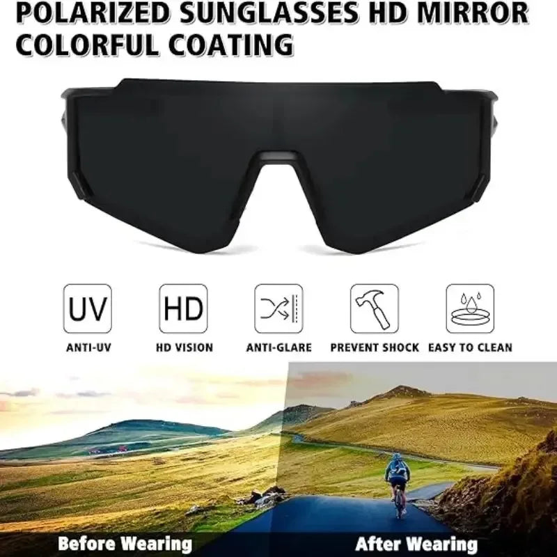 Neue Outdoor-Reitsonnenbrille, einteilige Fahrrad-Windschutzscheibe, europäische und amerikanische Sport-Sonnenbrille für Herren