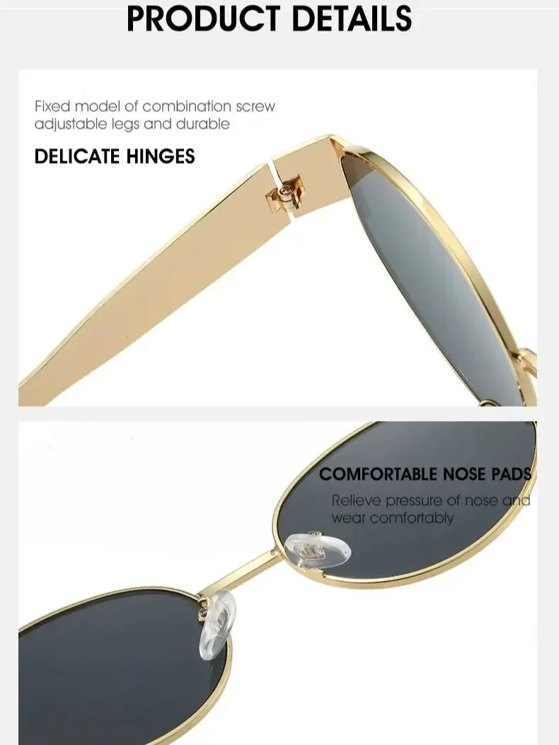 Luxuriöse Metall-Sonnenbrille für Damen und Herren, Unisex, Designer-Mode-Sonnenbrille, oval, Unisex, stilvolle Brillenschirme, UV400