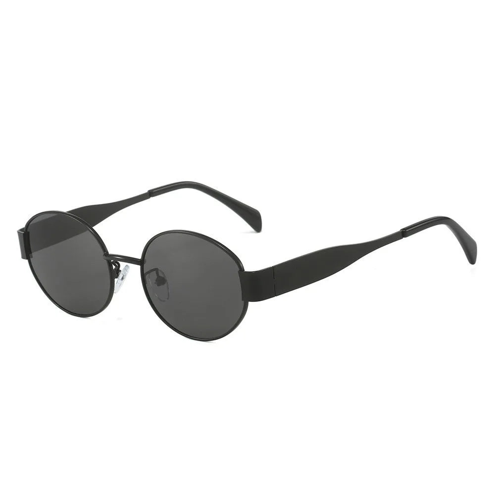Luxuriöse Marken-Sonnenbrille aus Metall für Damen und Herren, Unisex, Designer-Mode-Sonnenbrille, ovale, stilvolle Unisex-Brillenschirme