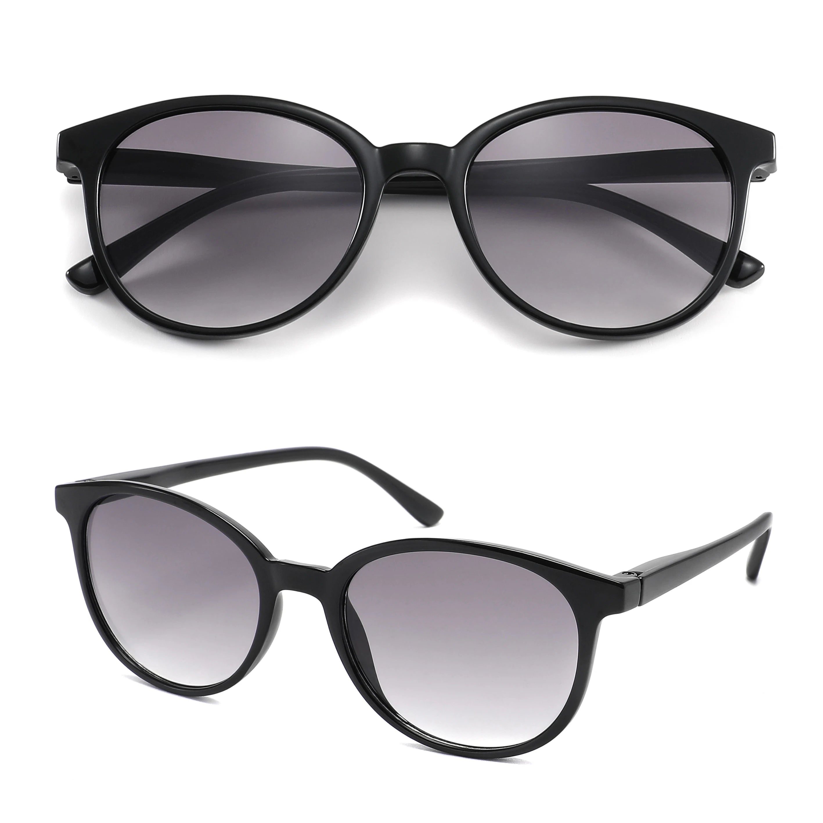 Lesesonnenbrille für Damen und Herren, quadratisch, klassischer Rahmen für den Außenbereich, Sonnenbrille, Lesebrille mit Dioptrien-Federscharnier