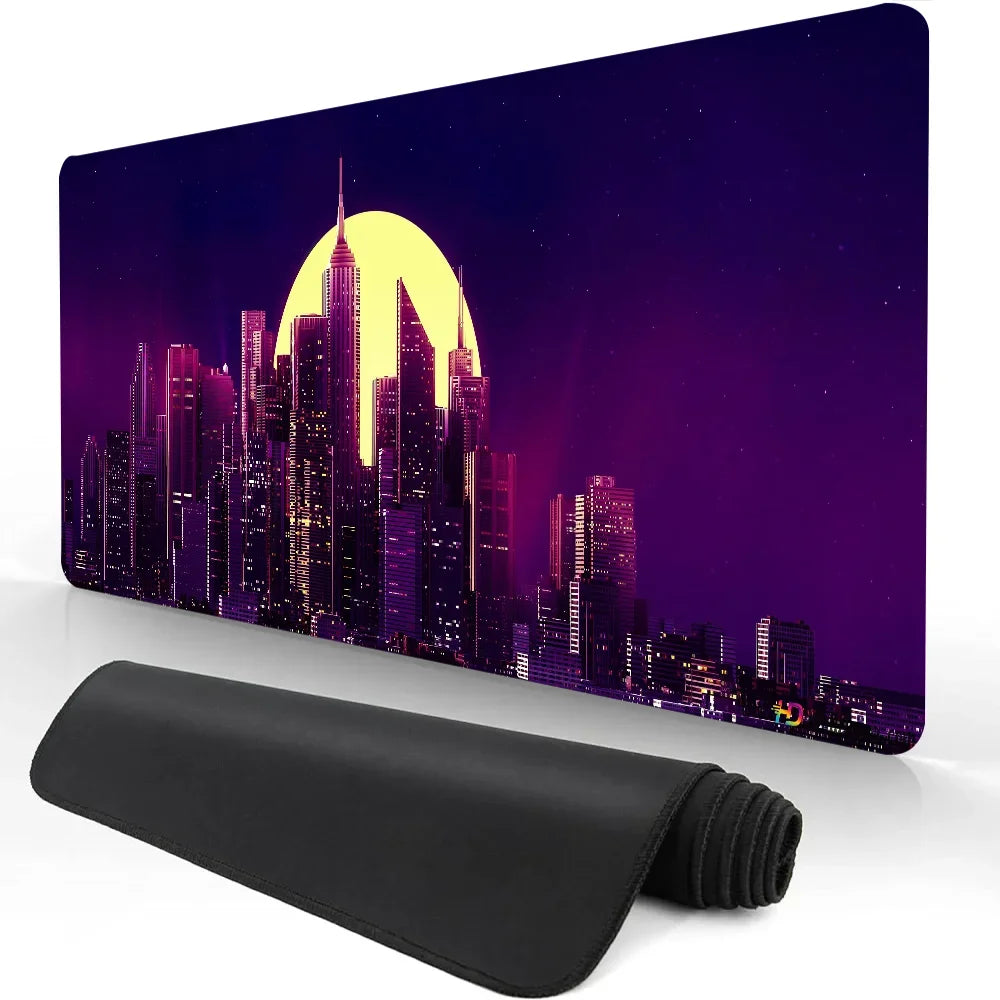 Heißer Verkauf Stadt Neon Pixel Große Maus Matte Gaming Mauspad Gamer Mauspads Gummi Tastatur Matten Schreibtisch Matten XXL Mauspads 900X400