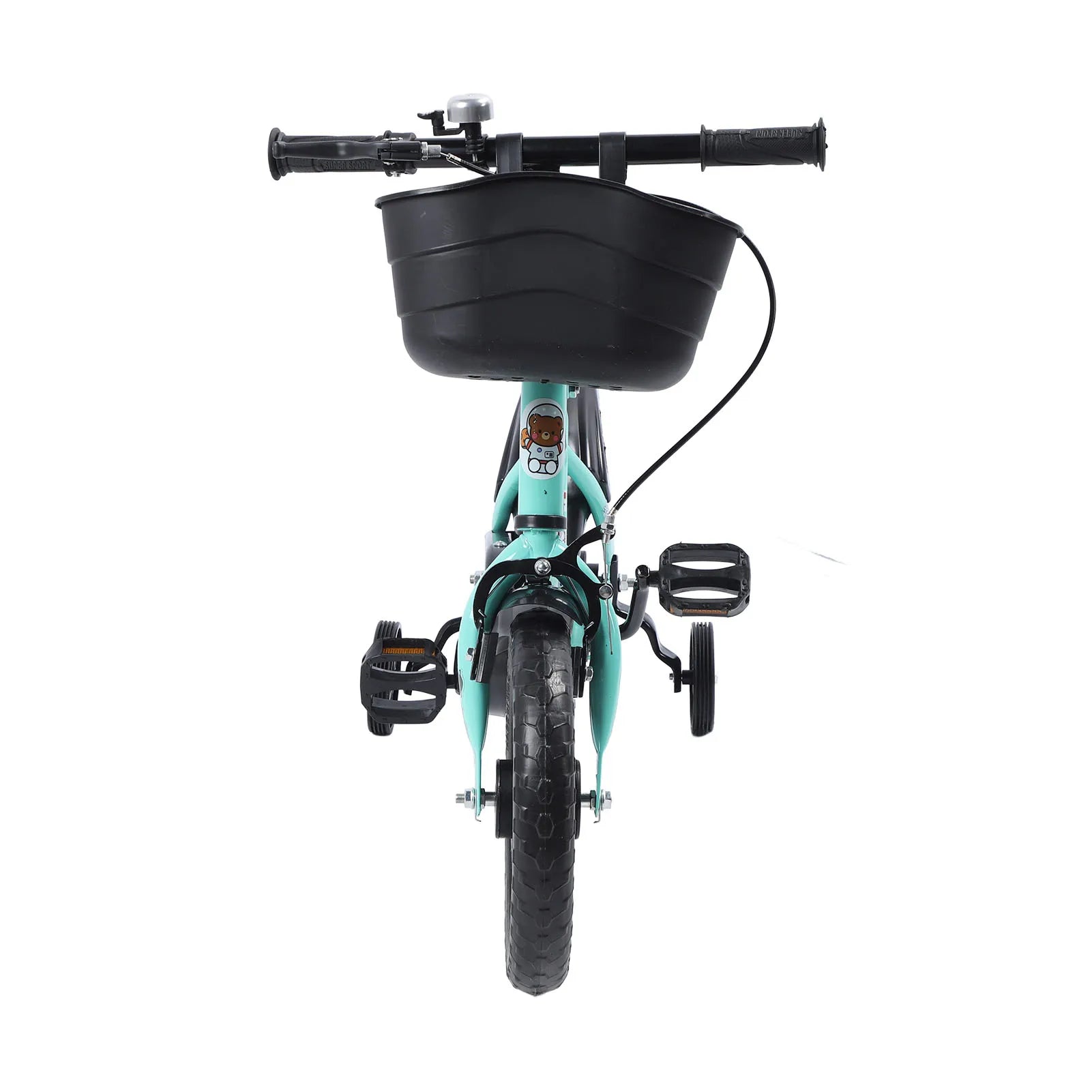 12-Zoll-Kinderfahrrad mit Stützrädern für 2-6 Jahre, Rahmen aus hochfestem Kohlenstoffstahl, verstellbarer Sitz und Lenker