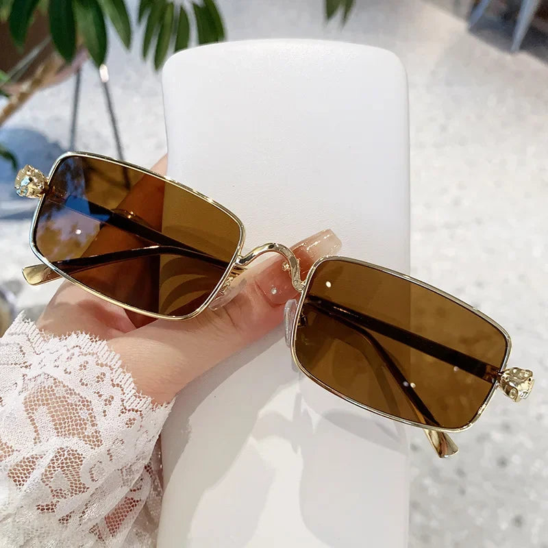 Hochauflösende Sonnenbrille für Herren und Damen, blaues Licht blockierende Augenschutzbrille, randlose Brille mit quadratischem Rahmen