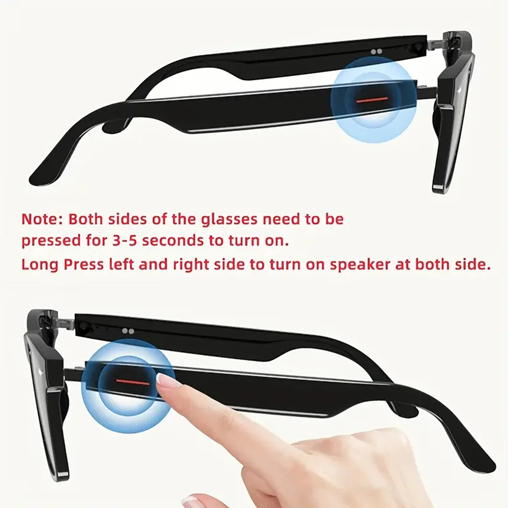 SENBONO E13 Intelligente Brille: Blaulichtfilterung, polarisierte Sonnenbrillengläser, Audio, integriertes Mikrofon, Lautsprecher, Touch- und Sprachassistent