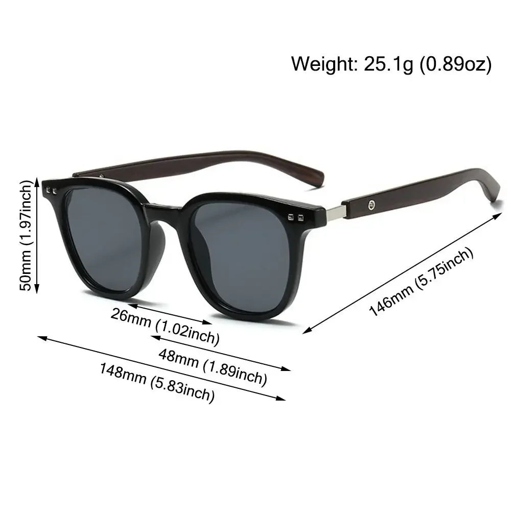 Trendige Retro-Sonnenbrille mit Holzmaserung – polarisierter UV-Schutz für Männer und Frauen, perfekt für Radfahren und Straßenfotografie im Freien