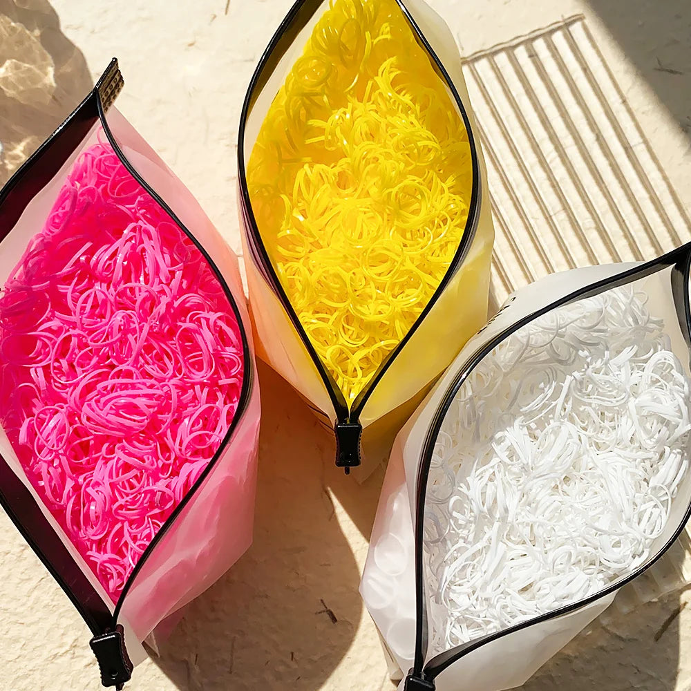 500/1000/2000 stücke Mädchen bunte Einweg Gummiband Haar gummis Stirnband Kinder Pferdes chwanz Halter Bänder Kinder Haarschmuck