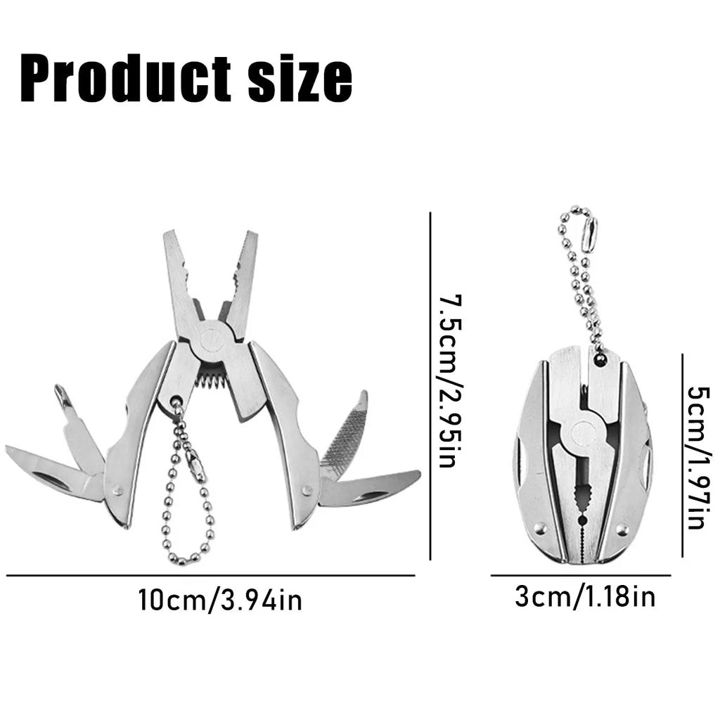 6-in-1 Mini-Schlüsselanhänger-Set, Multitool-Zange, multifunktionaler All-in-One-Schlüsselanhänger, Kreuzschlitzschraubendreher, Messer, Feile, Geschenke für Männer