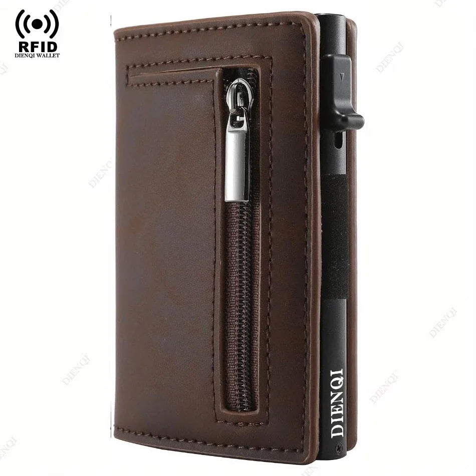 RFID Visitenkarte Halter Kreditkarte Halter Luxus Männer Brieftasche Geistige Aluminium Dünne Dünne Kleine Schwarz Geld Tasche Männlich Festival Geschenk