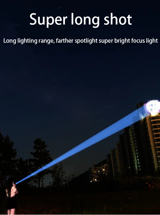 100000000LM Ultrahelle 15000 mAh USB C wiederaufladbare Taschenlampe Hochleistungs-Taschenlampen Wasserdichte Camping-Laterne Digitalanzeige