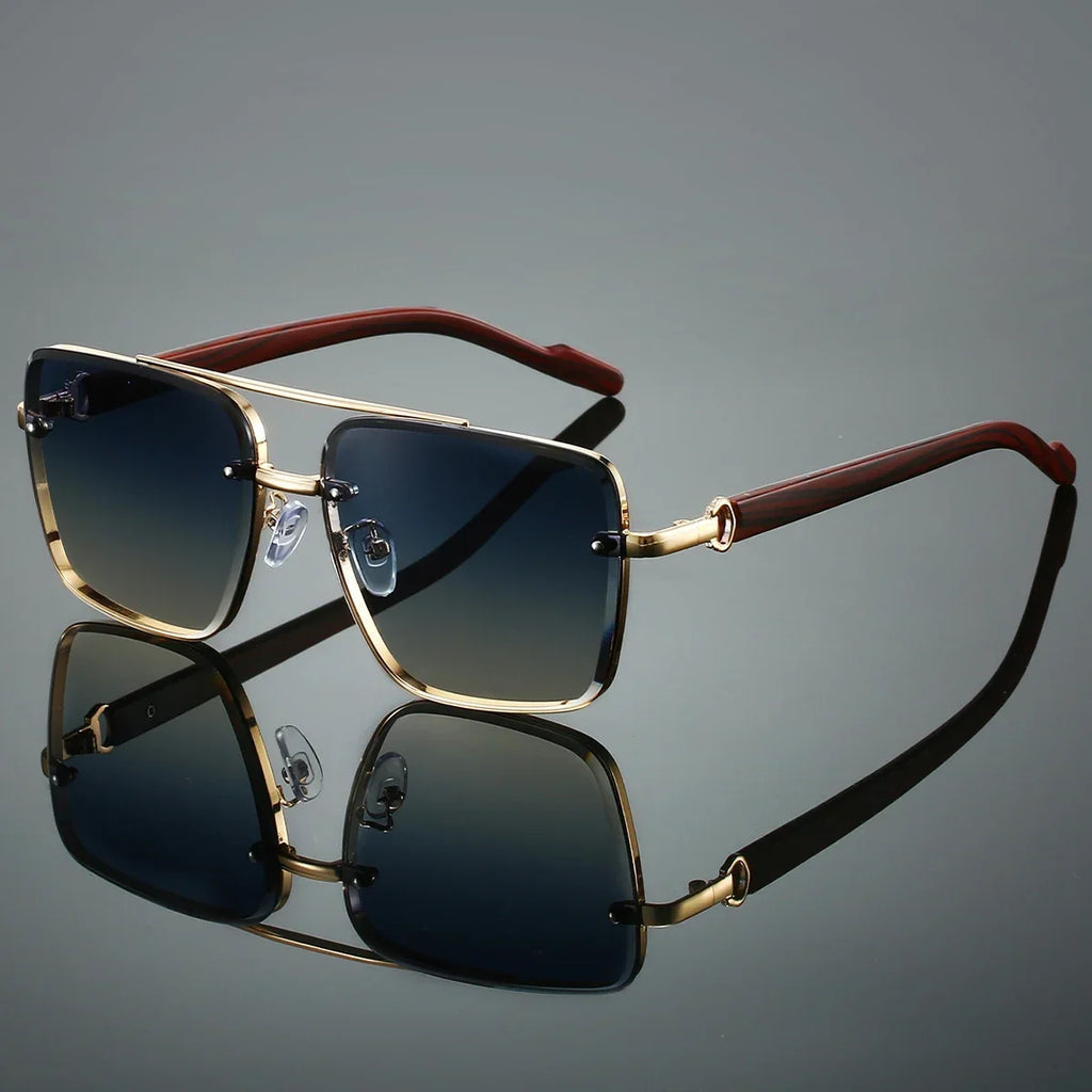 KAMMPT Mode Retro Quadratische Metall Shades frauen Original Marke Design Fahren Sonnenbrille Neue Doppel Brücke Pilot Sonnenbrille