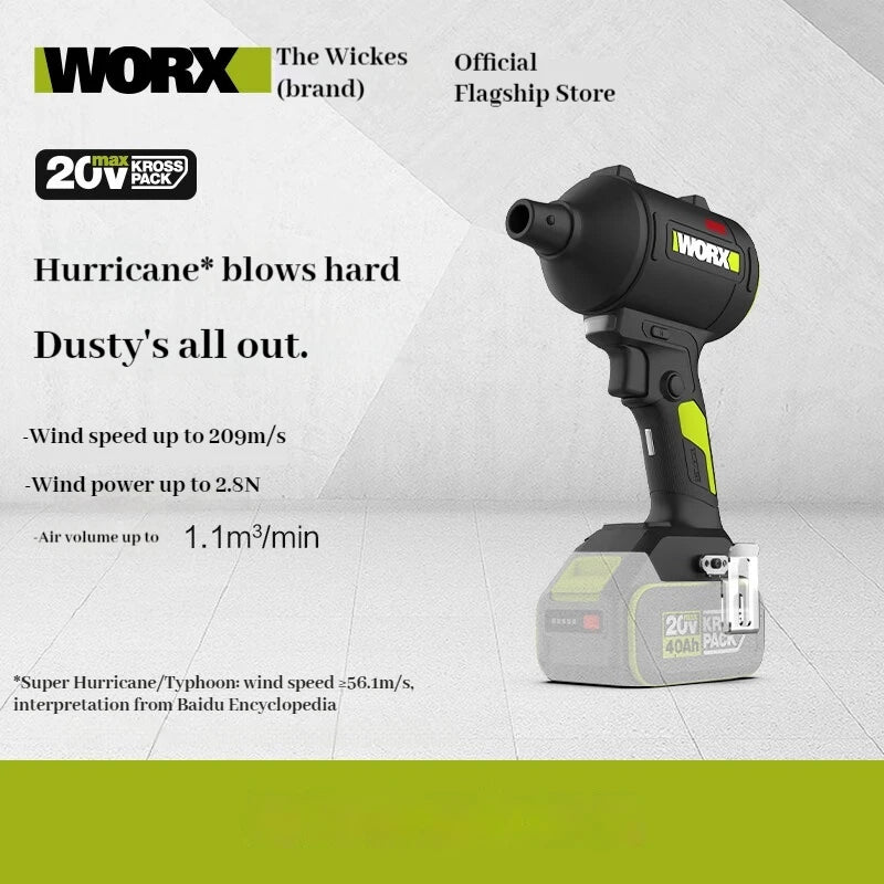 WORX 20 V bürstenlose Lithium-Batterie-Staubpistole WU093 Staubsammlergebläse (ohne Akku und Ladegerät)