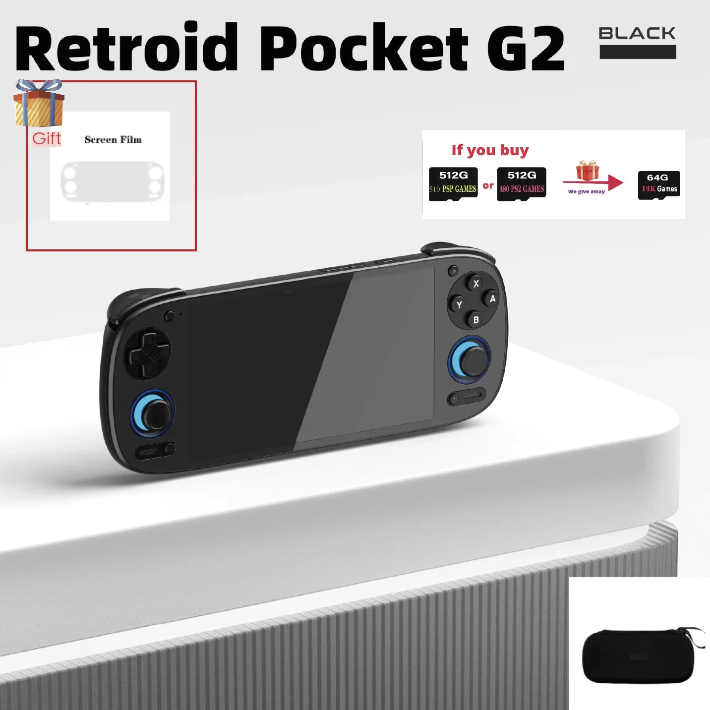 Retroid Pocket G2 Handheld-Spielekonsole RP G2 Android 15 5,5 Zoll 1080P AMOLED-Bildschirm 5000 mAh Hall-Effekt-Joystick PSP PS2 Geschenk