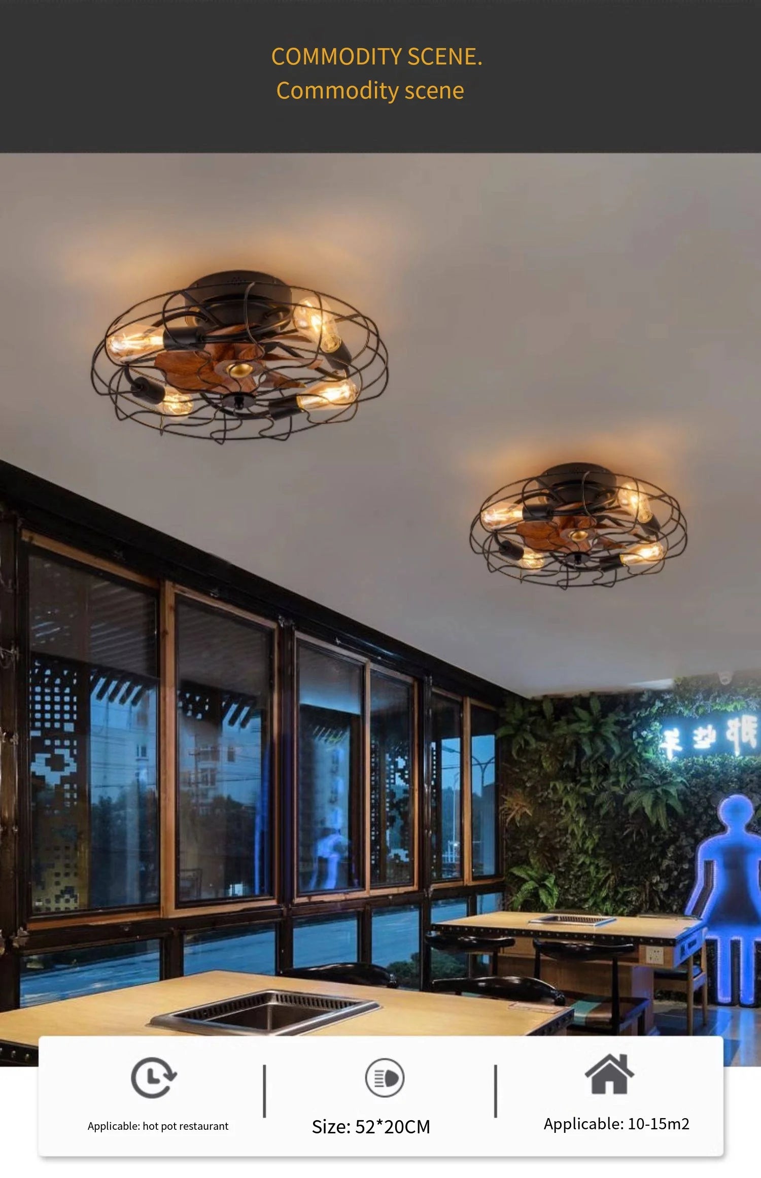 Retro Decke Schlafzimmer Ventilator Licht Unsichtbare amerikanische industrielle Wind Fernbedienung Esszimmer Deckenleuchte Schmiedeeisen Decke