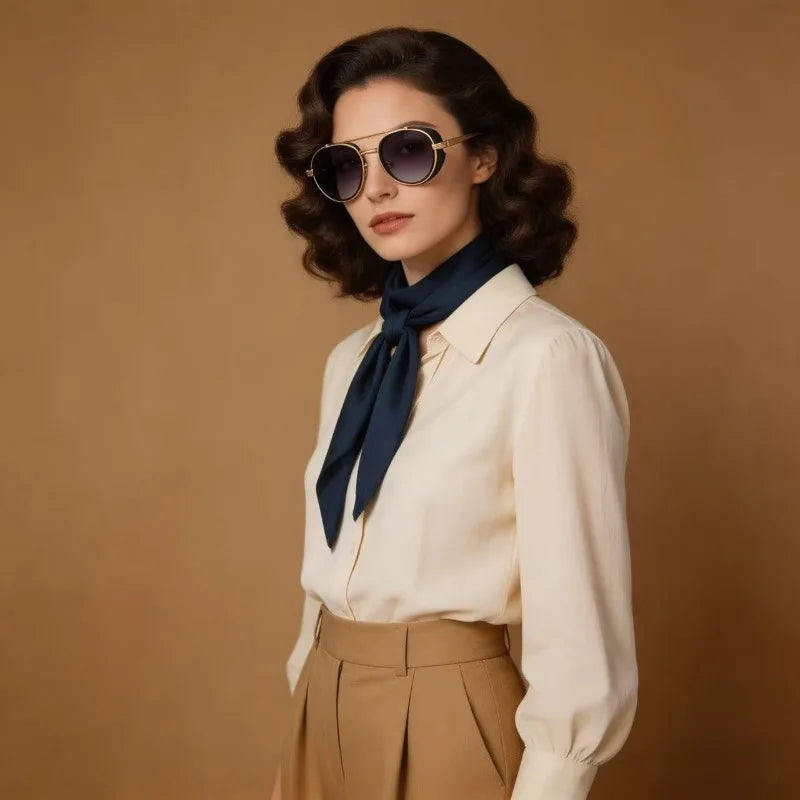 2026 Neue Luxus Steampunk Sonnenbrille, Metallrahmen Ovale Vintage-Brille, Modische Sonnenbrille für Damen, Fahrerbrille für Herren