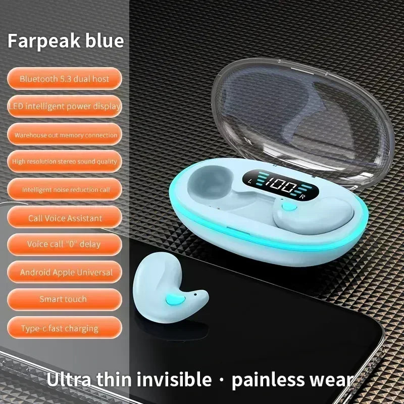 TWS-Kopfhörer, kabellose Kopfhörer, Rauschunterdrückung, Sport, Spiel, Schlaf, Bluetooth-Ohrhörer für alle Smartphones