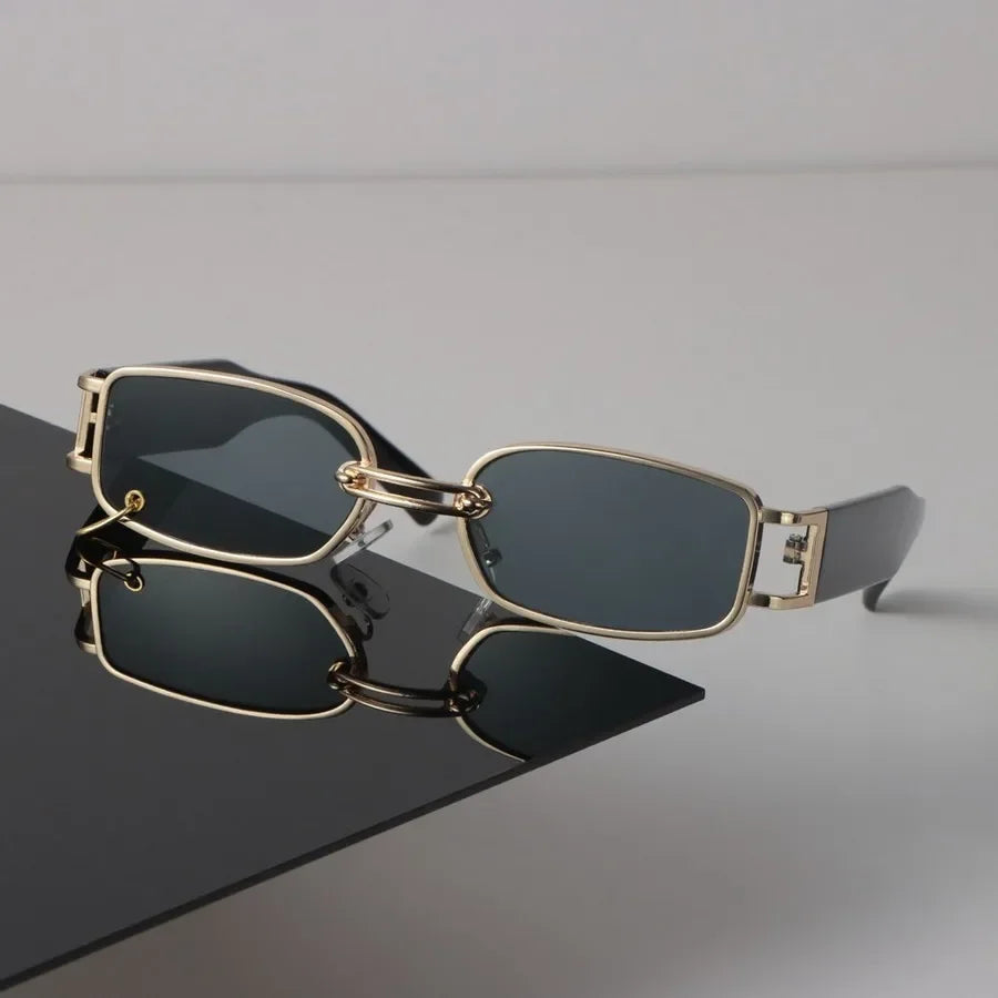 Sexy Quadratische Sonnenbrille Frauen Männer Schwarz Sonnenbrille Retro Designer Brillen Luxus Kleine Rahmen Spiegel Metall Marke