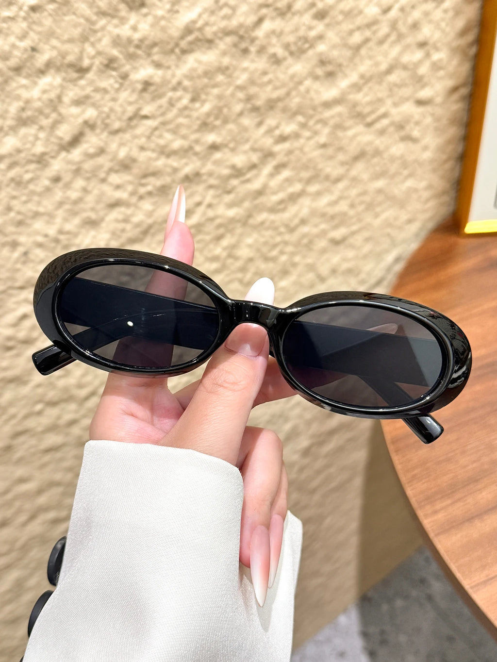 1 Stück einfache, stilvolle, ovale Retro-Sonnenbrille, Business-Casual-Accessoires, geeignet für den Arbeitsweg, Partys, Urlaub