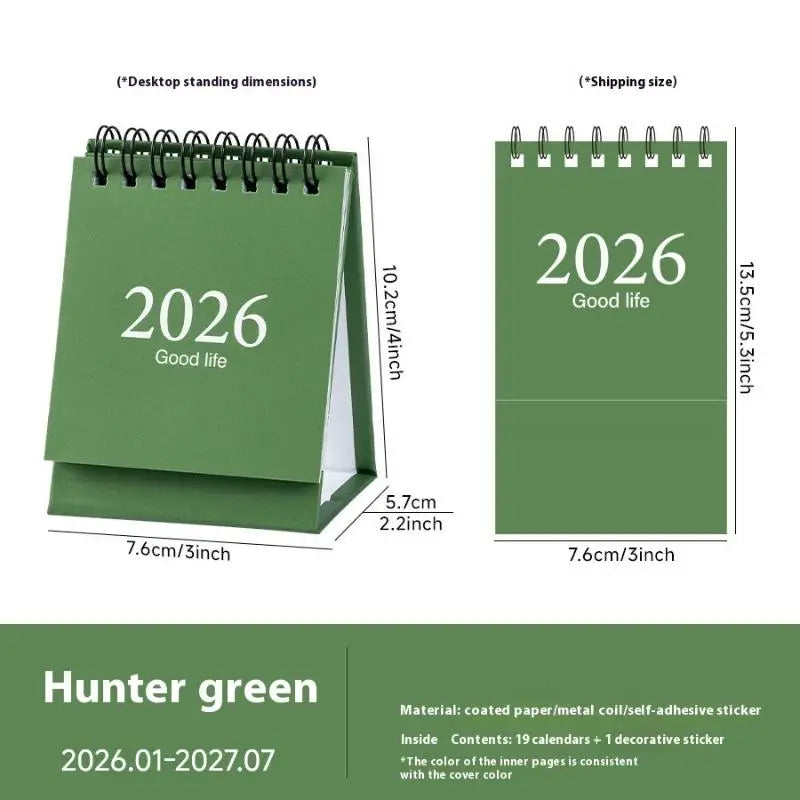 【MAX-55】Mini-Tischkalender 2026, kleiner Stand-Flip-Wochenkalender, kreativer Spulenkalender, Planer für die tägliche Zeitplanplanung