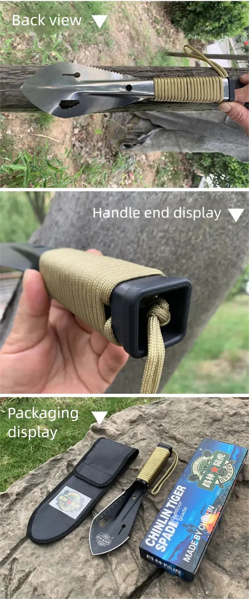 Multifunktionale Garten Schaufel Sägezahn Hex Wrench Graben Kelle Messer Speer Garten Bonsai Spaten Werkzeug Überleben Military Schaufel