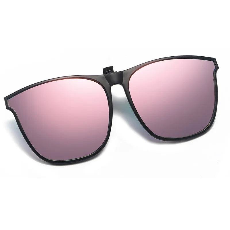 Polarisierte Clip-On-Sonnenbrille für Herren, Autofahrerbrille, UV400, Sonnenbrille, blendfrei, quadratische Vintage-Brille
