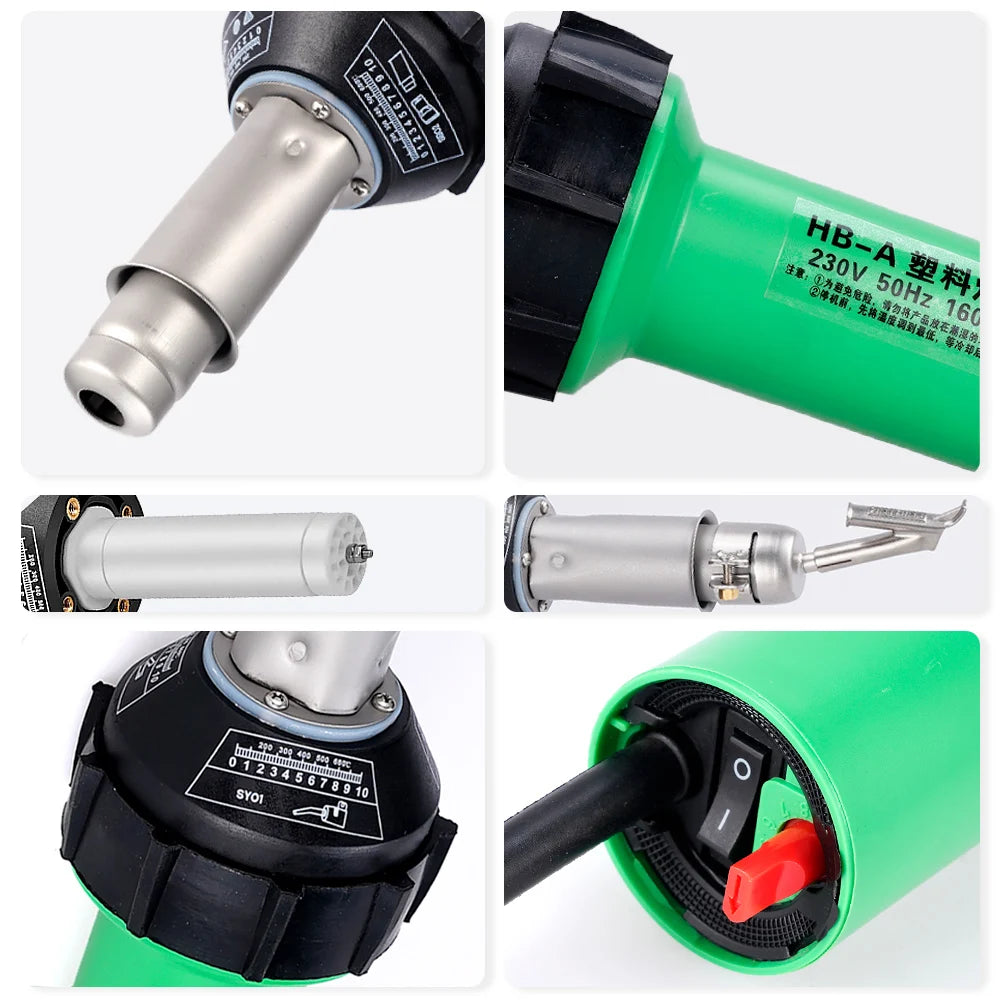Kunststoff-Schweißmaschine, verwendet für PP-PVC-Stoßstange, 1600 W, 220 V, Kunststoff-Schweißpistole, Heißluftgebläse, Wärmebrenner, Schweißerdüse