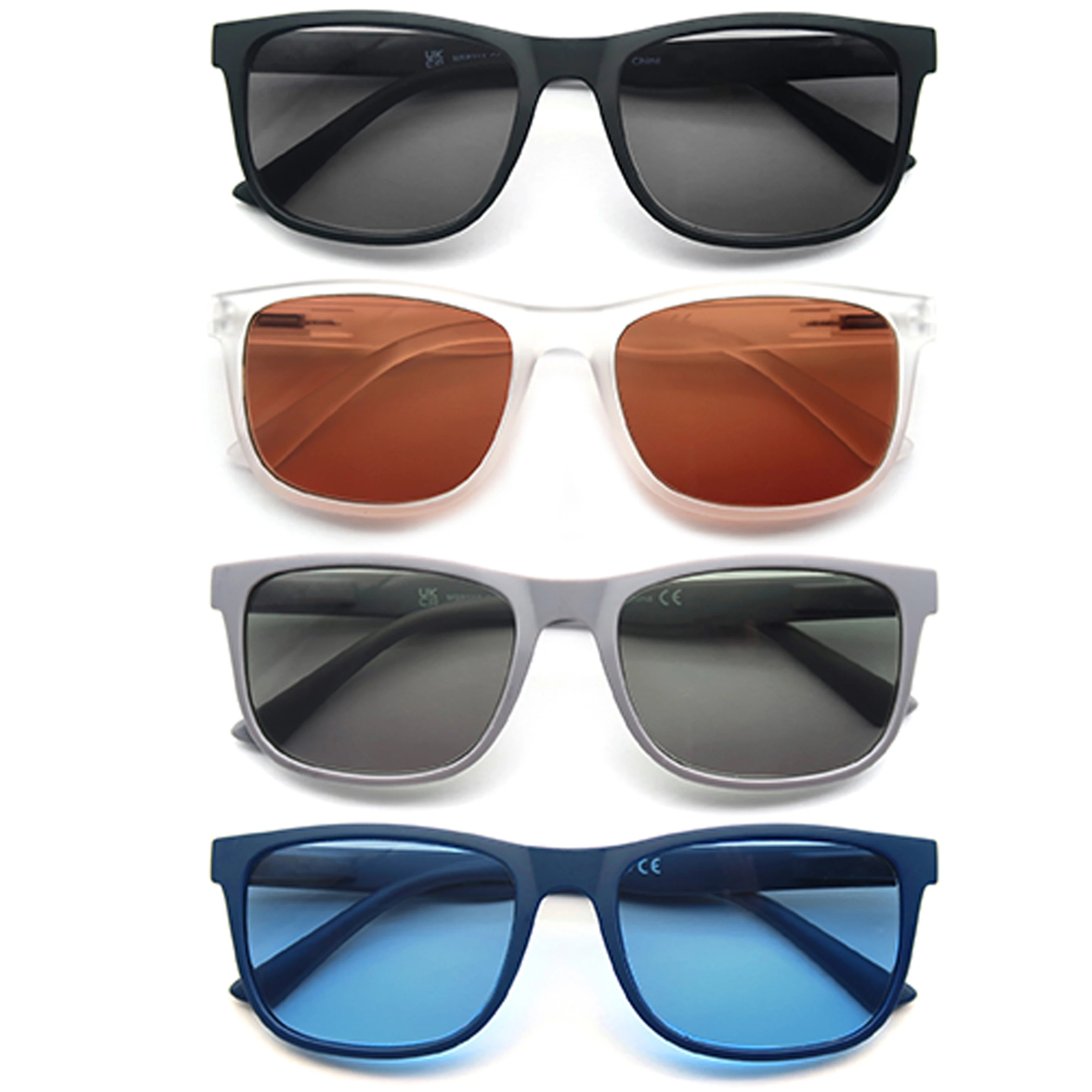 Lesesonnenbrille für Damen und Herren, quadratisch, klassischer Rahmen für den Außenbereich, Sonnenbrille, Lesebrille mit Dioptrien-Federscharnier