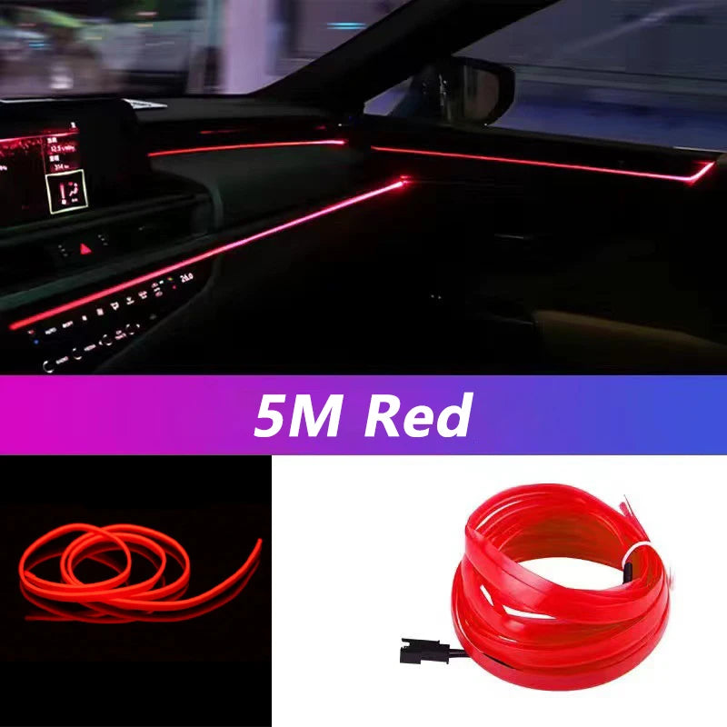 5m Auto Innenraum LED-Streifen Licht Neon El Verkabelung dekorative Lampe für Auto DIY flexible Umgebungs licht USB Party Atmosphäre Diode