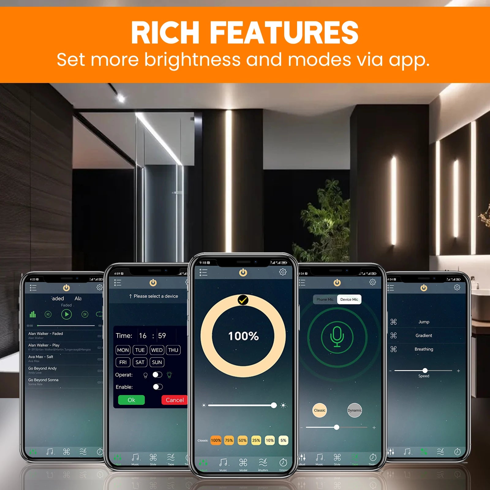 220V Dimmbare Smart COB LED Neon Streifen Licht WiFi/Bluetooth/Wand Touch Kit IP67 288LEDs/M Neon Licht Garten Home Decor 1-35M