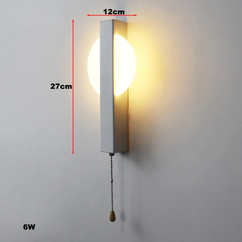 Nordic Wand Lampen mit Pull Schalter Abajur Para Quarto Lampe De Chevet Lampe für Schlafzimmer Arandela Wohnkultur Decoracion Ha