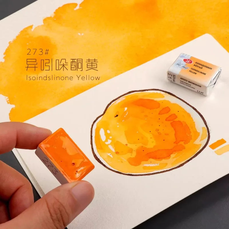 White Nights New Color Master Aquarellfarbe, solide volle Pfanne, orangefarbene Soda-Farbe, geschichtete Farbe, tragbare Malerei, Kunstbedarf