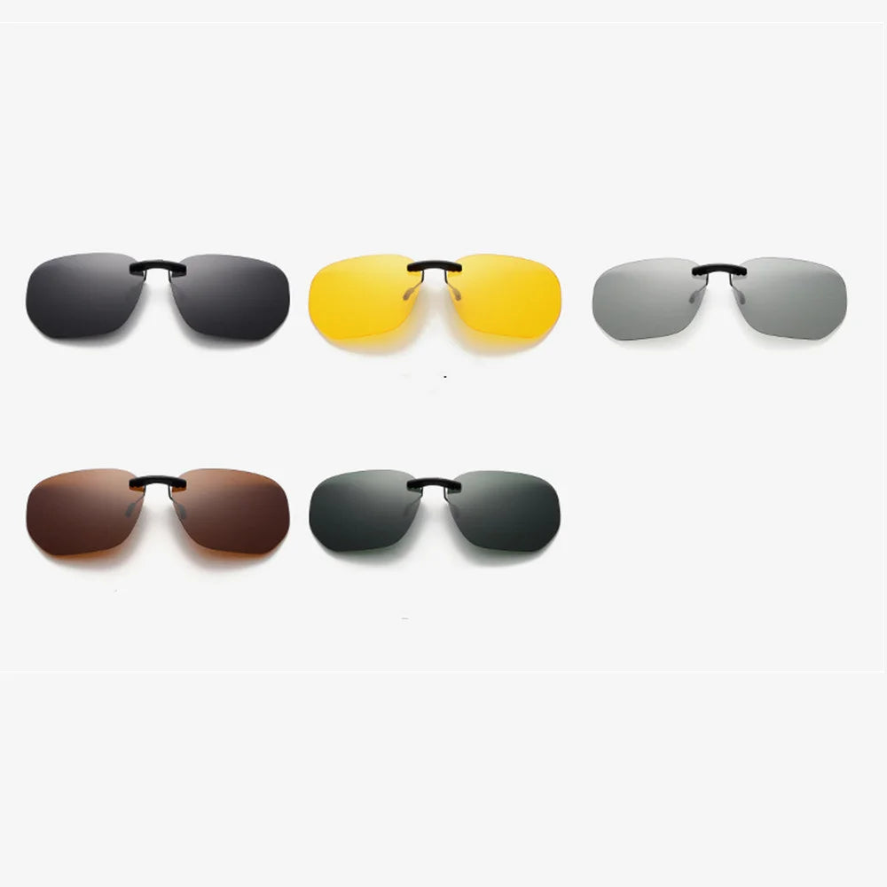 Quadratischer Clip auf Sonnenbrille Frauen polarisierte schwarze Linse uv400 Nachtsicht fahren Männer Brille Clips Anti Blendung Vintage Brille