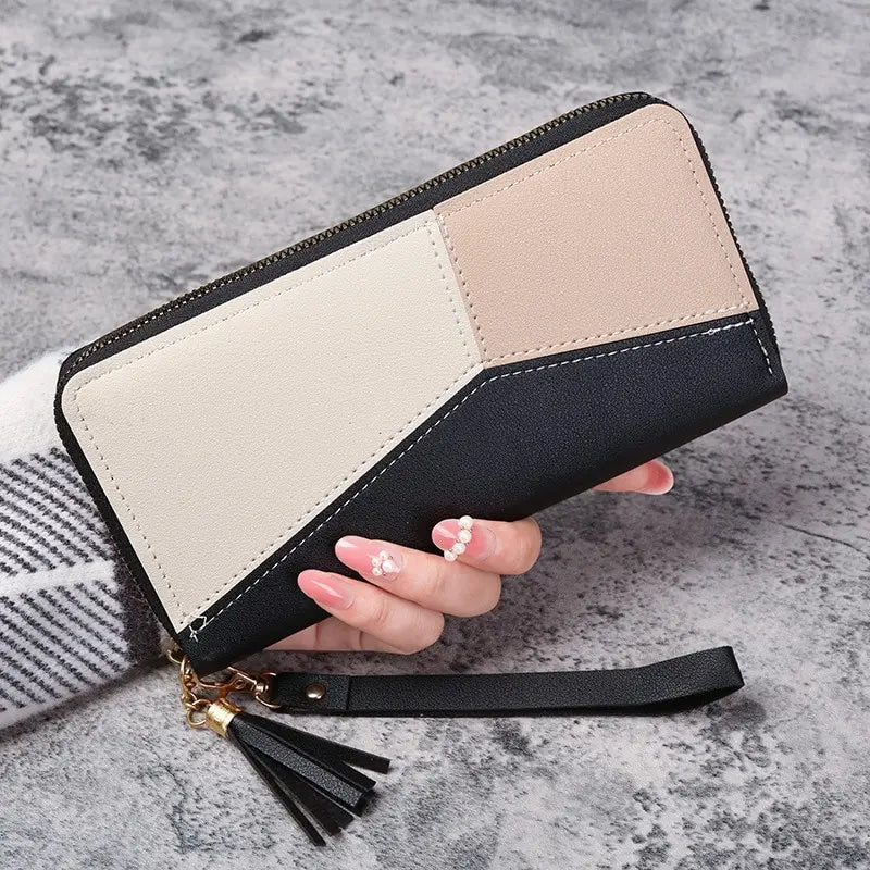 Mode Reiß verschluss Brieftaschen Damen lange Geldbörsen Handtaschen Münz geldbeutel Karten halter PU Leder Billfold Brieftasche